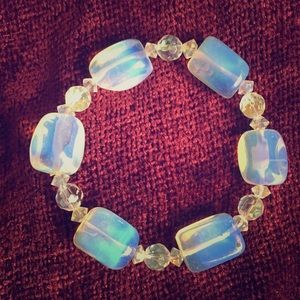 Art glass and crystal bracelet